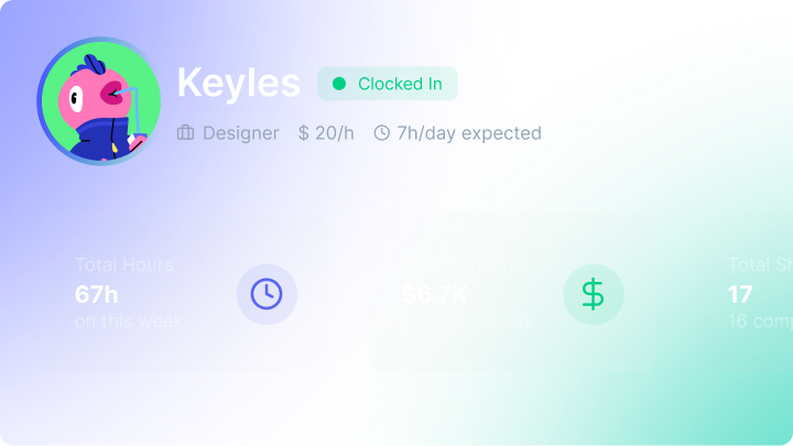 Monitor availability, activity, and hours in real time from one clear dashboard.