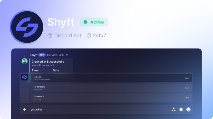 Register employees, manage shifts, and pull analytics with streamlined commands.